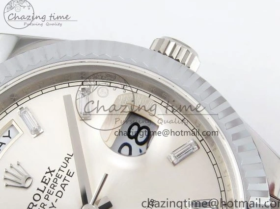 MiroTime 0226 GoodFit DayDate 40 SS JDF 904L Steel Silver Crystal Dial on President Bracelet VR3255 V3 (Gain Weight) 1431